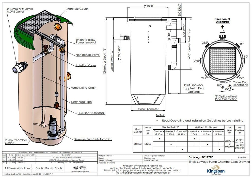 Clearwater 1250L Single Effluent Pumping Station (DPSE-L)