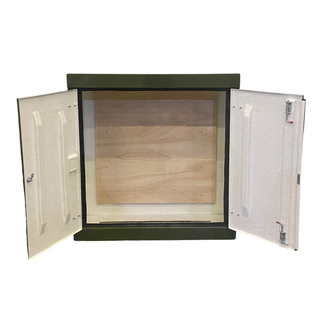 K3 H1260 x W1215 x D500 GRP Electrical Kiosk Cabinet Double Door