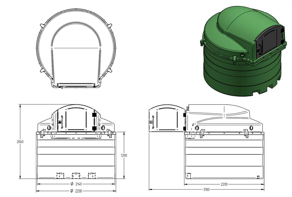 Harlequin 3500 Litre Bunded Fuel Tank | 3500FP
