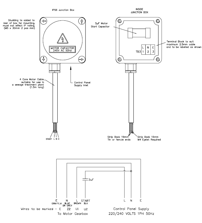 Klargester BA/BAX/BB BioDisc External Motor Capacitor Kit
